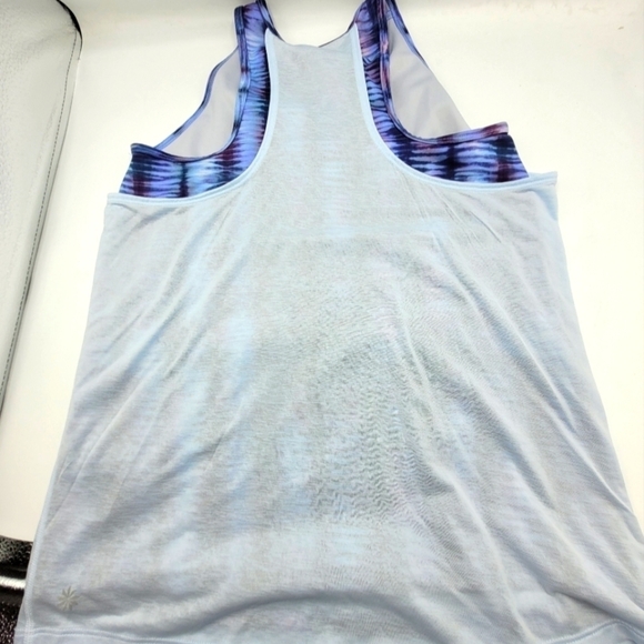 Athleta Girl Perfect Pair Tank   Shoreline Shibori Enchanted Blue Size XL/14 - Picture 5 of 12